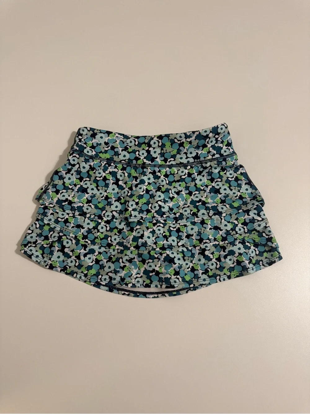 Athleta Girl Swing Skort Blue Green Floral design Sz. L 8-10